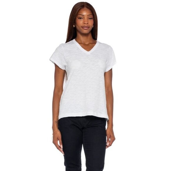 Wilt V Neck Short Sleeve Baby Fit Tee Womens Size M Slub Knit Classic Capsule - Picture 1 of 10